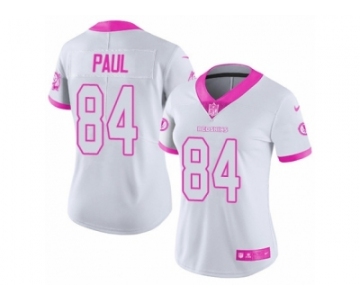 Women's Nike Washington Redskins #84 Niles Paul Limited White Pink Rush Fashion NFL Jersey