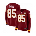 Women's Nike Washington Redskins #85 Vernon Davis Limited Burgundy Therma Long Sleeve NFL Jersey