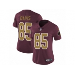 Women's Nike Washington Redskins #85 Vernon Davis Vapor Untouchable Limited Burgundy Red Gold Number Alternate 80TH Anniversary NFL Jersey