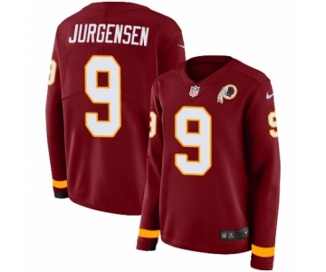 Women's Nike Washington Redskins #9 Sonny Jurgensen Limited Burgundy Therma Long Sleeve NFL Jersey