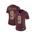 Women's Nike Washington Redskins #9 Sonny Jurgensen Vapor Untouchable Limited Burgundy Red Gold Number Alternate 80TH Anniversary NFL Jersey