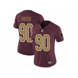 Women's Nike Washington Redskins #90 Ziggy Hood Vapor Untouchable Limited Burgundy Red Gold Number Alternate 80TH Anniversary NFL Jersey