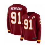 Women's Nike Washington Redskins #91 Ryan Kerrigan Limited Burgundy Therma Long Sleeve NFL Jersey