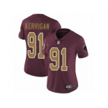 Women's Nike Washington Redskins #91 Ryan Kerrigan Vapor Untouchable Limited Burgundy Red Gold Number Alternate 80TH Anniversary NFL Jersey