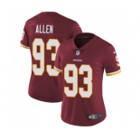 Women's Nike Washington Redskins #93 Jonathan Allen Burgundy Red Team Color Vapor Untouchable Elite Player NFL Jersey