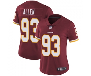 Women's Nike Washington Redskins #93 Jonathan Allen Burgundy Red Team Color Vapor Untouchable Elite Player NFL Jersey