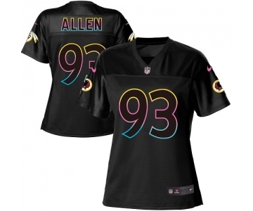 Women's Nike Washington Redskins #93 Jonathan Allen Game Black Fashion NFL Jersey