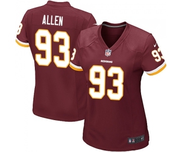 Women's Nike Washington Redskins #93 Jonathan Allen Game Burgundy Red Team Color NFL Jersey