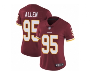 Women's Nike Washington Redskins #95 Jonathan Allen Vapor Untouchable Limited Burgundy Red Team Color NFL Jersey