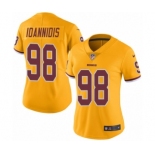 Women's Nike Washington Redskins #98 Matt Ioannidis Limited Gold Rush Vapor Untouchable NFL Jersey