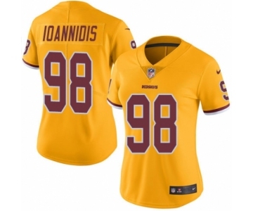 Women's Nike Washington Redskins #98 Matt Ioannidis Limited Gold Rush Vapor Untouchable NFL Jersey