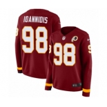 Women's Nike Washington Redskins #98 Matthew Ioannidis Limited Burgundy Therma Long Sleeve NFL Jersey