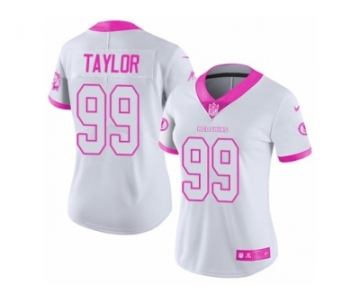 Women's Nike Washington Redskins #99 Phil Taylor Limited White Pink Rush Fashion NFL Jersey