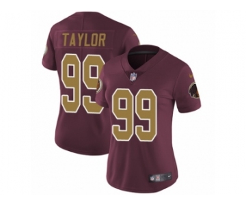 Women's Nike Washington Redskins #99 Phil Taylor Vapor Untouchable Limited Burgundy Red Gold Number Alternate 80TH Anniversary NFL Jersey