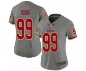 Women's Redskins #99 Chase Young Gray Stitched Football Limited Inverted Legend Jersey