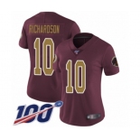 Women's Washington Redskins #10 Paul Richardson Burgundy Red Gold Number Alternate 80TH Anniversary Vapor Untouchable Limited Player 100th Season Football 