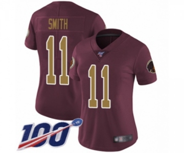 Women's Washington Redskins #11 Alex Smith Burgundy Red Gold Number Alternate 80TH Anniversary Vapor Untouchable Limited Player 100th Season Football Jerse