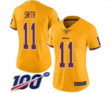 Women's Washington Redskins #11 Alex Smith Limited Gold Rush Vapor Untouchable 100th Season Football Jersey