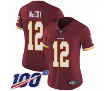 Women's Washington Redskins #12 Colt McCoy Burgundy Red Team Color Vapor Untouchable Limited Player 100th Season Football Jersey