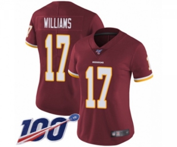 Women's Washington Redskins #17 Doug Williams Burgundy Red Team Color Vapor Untouchable Limited Player 100th Season Football Jersey