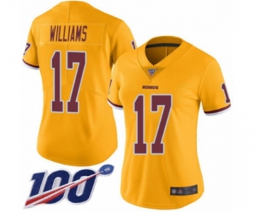 Women's Washington Redskins #17 Doug Williams Limited Gold Rush Vapor Untouchable 100th Season Football Jersey