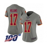 Women's Washington Redskins #17 Doug Williams Limited Gray Inverted Legend 100th Season Football Jersey