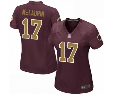 Women's Washington Redskins #17 Terry McLaurin Game Burgundy Red Gold Number Alternate 80TH Anniversary Football Jersey