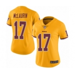 Women's Washington Redskins #17 Terry McLaurin Limited Gold Rush Vapor Untouchable Football Jersey