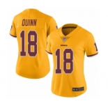 Women's Washington Redskins #18 Trey Quinn Limited Gold Rush Vapor Untouchable Football Jersey