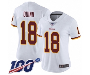 Women's Washington Redskins #18 Trey Quinn White Vapor Untouchable Limited Player 100th Season Football Jersey