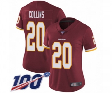 Women's Washington Redskins #20 Landon Collins Burgundy Red Team Color Vapor Untouchable Limited Player 100th Season Football Jersey