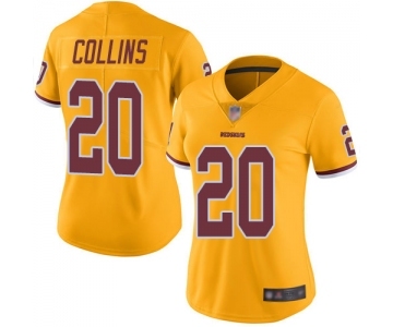 Women's Washington Redskins #20 Landon Collins Limited Gold Rush Vapor Untouchable Football Jersey