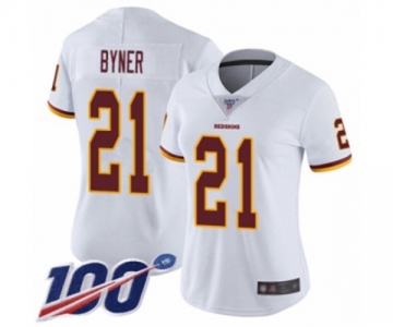 Women's Washington Redskins #21 Earnest Byner White Vapor Untouchable Limited Player 100th Season Football Jersey