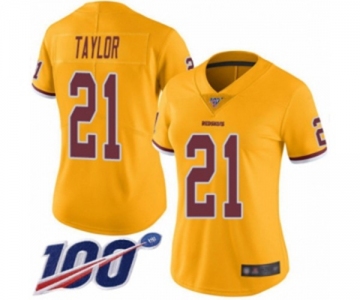 Women's Washington Redskins #21 Sean Taylor Limited Gold Rush Vapor Untouchable 100th Season Football Jersey