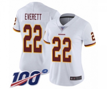 Women's Washington Redskins #22 Deshazor Everett White Vapor Untouchable Limited Player 100th Season Football Jersey