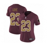 Women's Washington Redskins #23 Bryce Love Burgundy Red Gold Number Alternate 80TH Anniversary Vapor Untouchable Limited Player Football Jersey