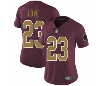 Women's Washington Redskins #23 Bryce Love Burgundy Red Gold Number Alternate 80TH Anniversary Vapor Untouchable Limited Player Football Jersey