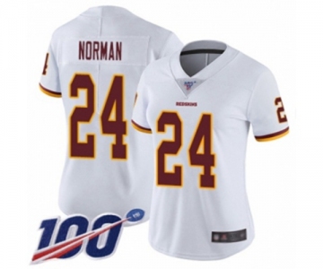 Women's Washington Redskins #24 Josh Norman White Vapor Untouchable Limited Player 100th Season Football Jersey