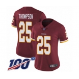 Women's Washington Redskins #25 Chris Thompson Burgundy Red Team Color Vapor Untouchable Limited Player 100th Season Football Jersey