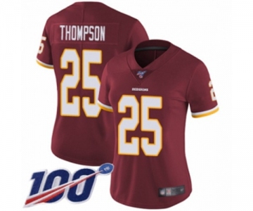 Women's Washington Redskins #25 Chris Thompson Burgundy Red Team Color Vapor Untouchable Limited Player 100th Season Football Jersey