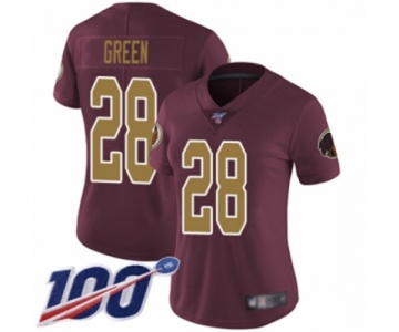 Women's Washington Redskins #28 Darrell Green Burgundy Red Gold Number Alternate 80TH Anniversary Vapor Untouchable Limited Player 100th Season Football Je