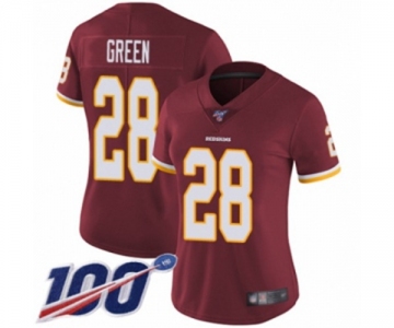 Women's Washington Redskins #28 Darrell Green Burgundy Red Team Color Vapor Untouchable Limited Player 100th Season Football Jersey