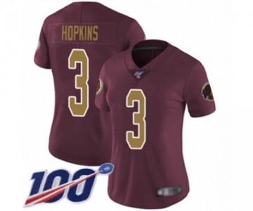 Women's Washington Redskins #3 Dustin Hopkins Burgundy Red Gold Number Alternate 80TH Anniversary Vapor Untouchable Limited Player 100th Season Football Je