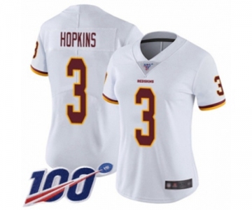 Women's Washington Redskins #3 Dustin Hopkins White Vapor Untouchable Limited Player 100th Season Football Jersey