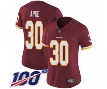 Women's Washington Redskins #30 Troy Apke Burgundy Red Team Color Vapor Untouchable Limited Player 100th Season Football Jersey