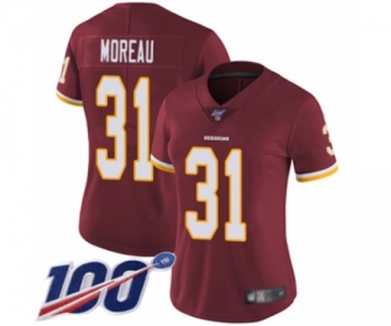 Women's Washington Redskins #31 Fabian Moreau Burgundy Red Team Color Vapor Untouchable Limited Player 100th Season Football Jersey