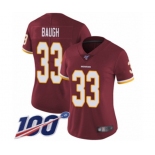 Women's Washington Redskins #33 Sammy Baugh Burgundy Red Team Color Vapor Untouchable Limited Player 100th Season Football Jersey