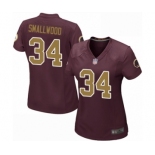 Women's Washington Redskins #34 Wendell Smallwood Game Burgundy Red Gold Number Alternate 80TH Anniversary Football Jersey