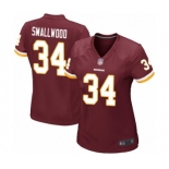 Women's Washington Redskins #34 Wendell Smallwood Game Burgundy Red Team Color Football Jersey