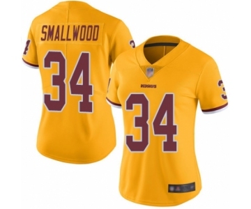 Women's Washington Redskins #34 Wendell Smallwood Limited Gold Rush Vapor Untouchable Football Jersey